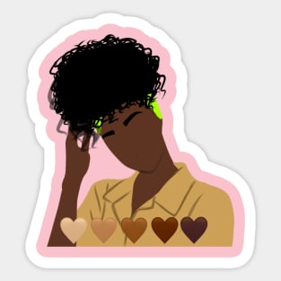 Black girl illustration Sticker